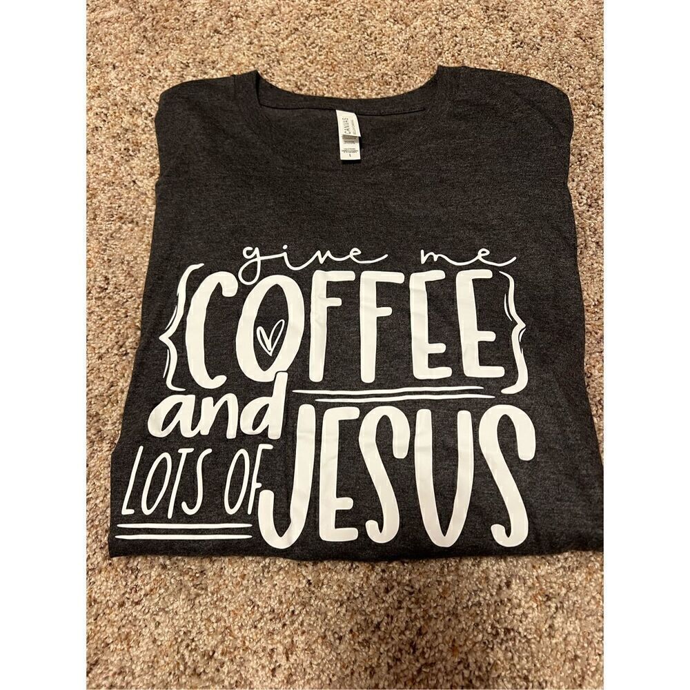 New Bella Canvas "Coffee and Jesus" Black Tee